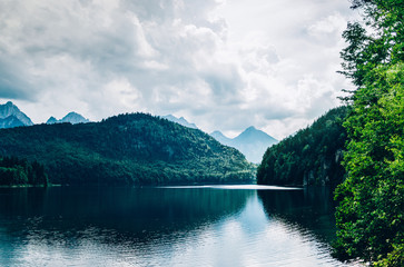 Alpsee Blue Mountain Lake Landscape