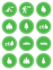 Set of Hiking and Natural areas icons