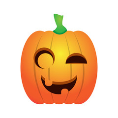 Isolated happy jack-o-lantern on a white background, Vector illustration