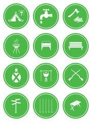 Fototapeta premium Set of camping equipment icons