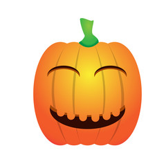 Isolated happy jack-o-lantern on a white background, Vector illustration