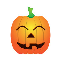 Isolated happy jack-o-lantern on a white background, Vector illustration