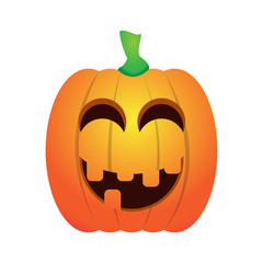 Isolated happy jack-o-lantern on a white background, Vector illustration