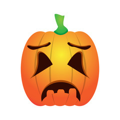 Isolated sad jack-o-lantern on a white background, Vector illustration