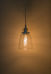 A vintage retro style industrial light fitting with a twisted LED vintage style cage Edison...