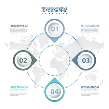 4 steps Business Infographics design template illustration