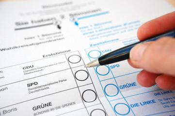 Stimmzettel, Bundestagswahl