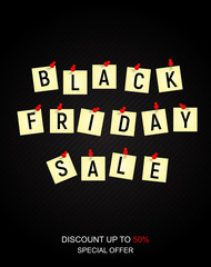 Black Friday Sale Inscription Banner Design Template. Vector illustration