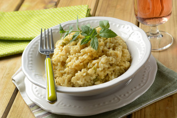 risotto with asparagus and mint