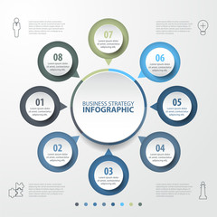 8 steps modern and clean Business Infographics