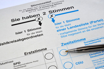 Stimmzettel, Briefwahl,  Bundestagswahl, Bundestag, Parteien, Deutschland, Politik, Politiker,...