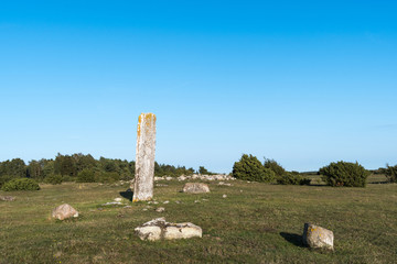 Ancient monument in a great plain grassland
