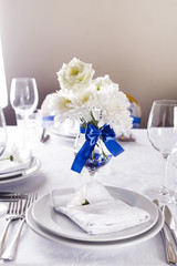 Wedding table decorated