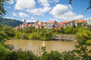 Fototapeta na wymiar Altstadt Panorama von Frohnleiten bei Graz in der Steiermark, Österreich