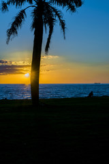 Sunset Scene at Coast, Montevideo, Uruguay