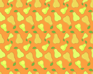 Pears seamless pattern, wallpaper, wrapping paper, printing on fabric.