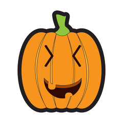 Isolated happy jack-o-lantern on a white background, Vector illustration