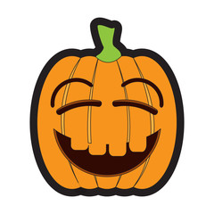 Isolated happy jack-o-lantern on a white background, Vector illustration