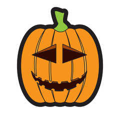 Isolated happy jack-o-lantern on a white background, Vector illustration