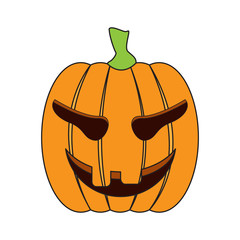 Isolated happy jack-o-lantern on a white background, Vector illustration