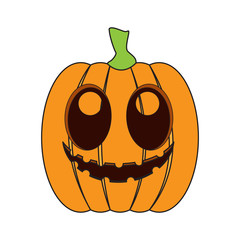 Isolated happy jack-o-lantern on a white background, Vector illustration
