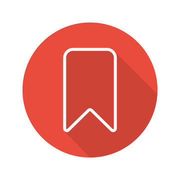 Bookmark flat linear long shadow icon