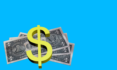 Символ доллара 3д