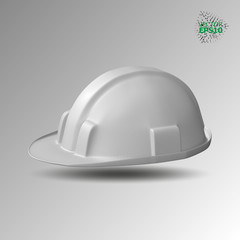 A plastic helmet is a building, white color.