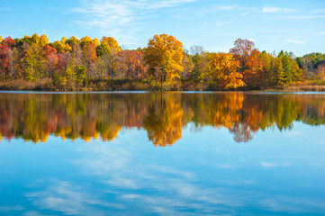 Fall lake reflection