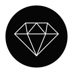 Diamond black and white vector illustration