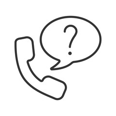 Ask question by phone linear icon