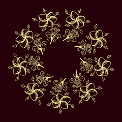 Ornate abstract color mandala element