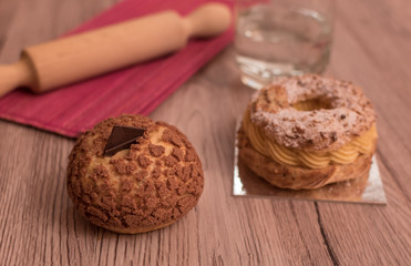 Homemade dessert with dark chocolate