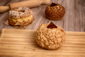 Dessert with white and dark chocolate