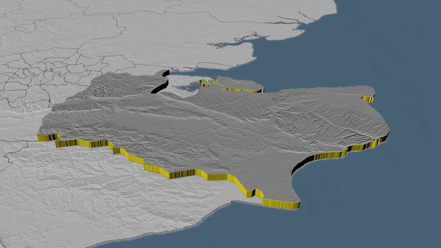 Kent - United Kingdom England, region extruded. Bumps