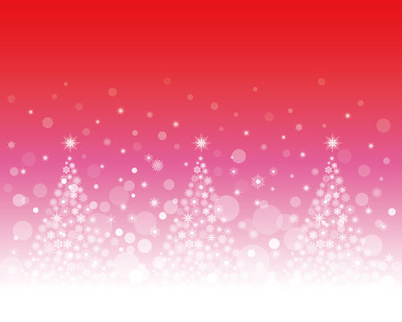 雪の結晶　クリスマスツリー　ピンク
