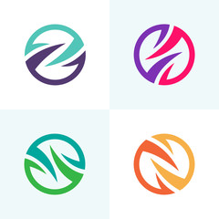 Set of abstract logo shape elements circle signs.