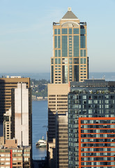 Fototapeta premium Modern highrise buildings in downtown of Seattle, Washington state