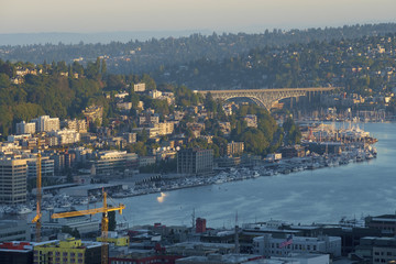 Obraz premium Modern highrise buildings in downtown of Seattle, Washington state