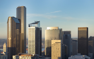 Obraz premium Modern highrise buildings in downtown of Seattle, Washington state