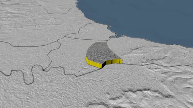 Middlesbrough - United Kingdom England, region extruded. Bumps
