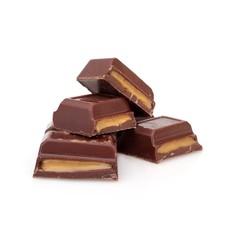 Chocolate bar with filling isolated on white background