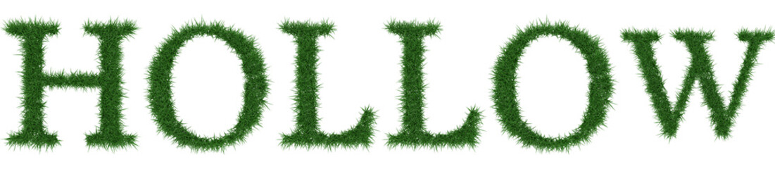 Hollow - 3D rendering fresh Grass letters isolated on whhite background.