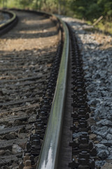 Obraz premium Railroad track near Vysne village