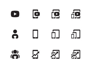 Mobile Phone Chart icons. Vector illustration.