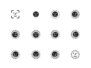 Face Identification icons on white background. Vector illustration.