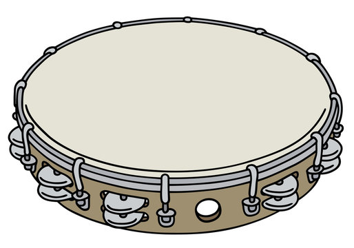 Hand drawing of a tambourine