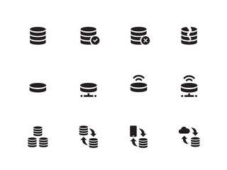 Server icons on white background. Vector illustration.