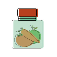 colorful  canning jar over white  background vector illustration
