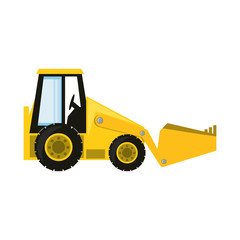 colorful  skid steer loader over white background vector illustration